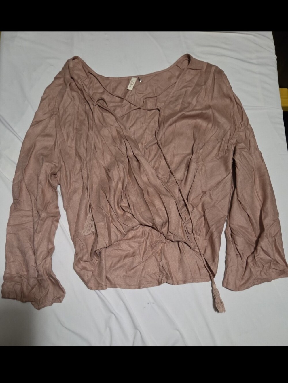 Elan Women's large brown scoop blouse #30